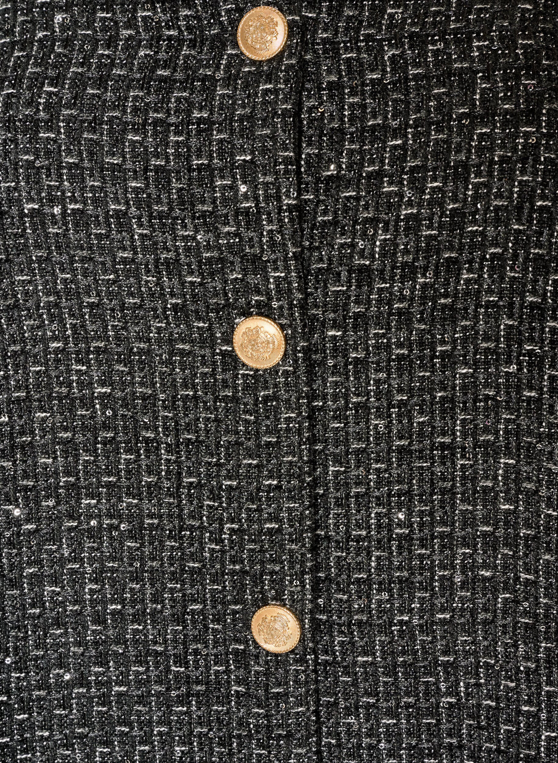 ZizziZakiet boucl&eacute; z cekinami i ozdobnymi guzikami, Czarne, Packshot image number 2