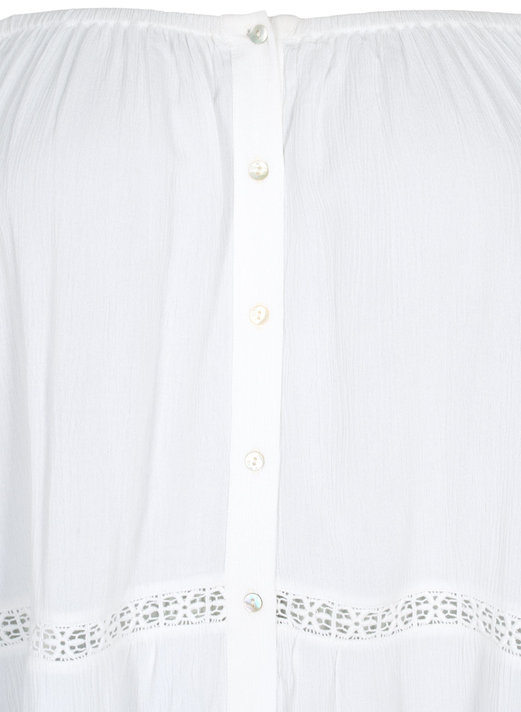 Zizzi Beach tunic with off-shoulder, White, Packshot image number 2