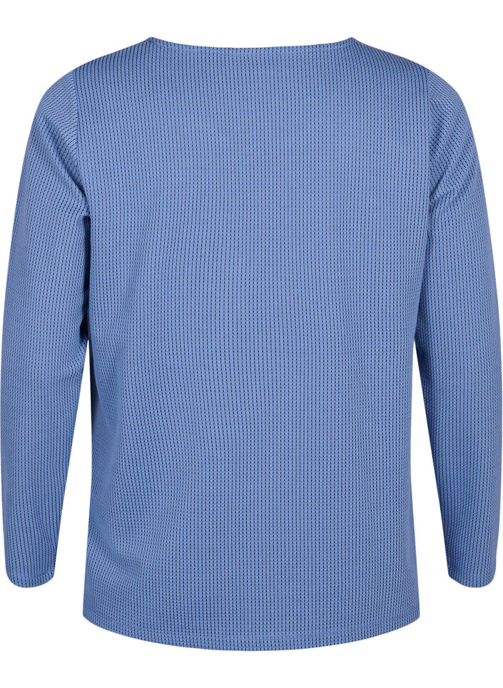 Teksturowana trapezowa bluzka, Quiet Harbor, Packshot image number 1