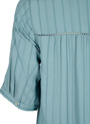 Sukienka z wiskozy w paski z koronkowymi wstazkami, Smoke Blue, Packshot image number 3