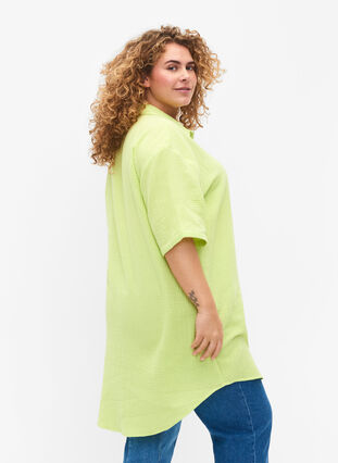 Bawelniana koszula z póldlugimi rekawami, Wild Lime, Model image number 1