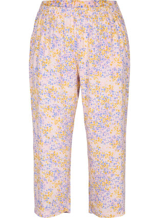 Spodnie nad kostke z wiskozy z kwiatowym nadrukiem, Rose Ditsy AOP, Packshot image number 0