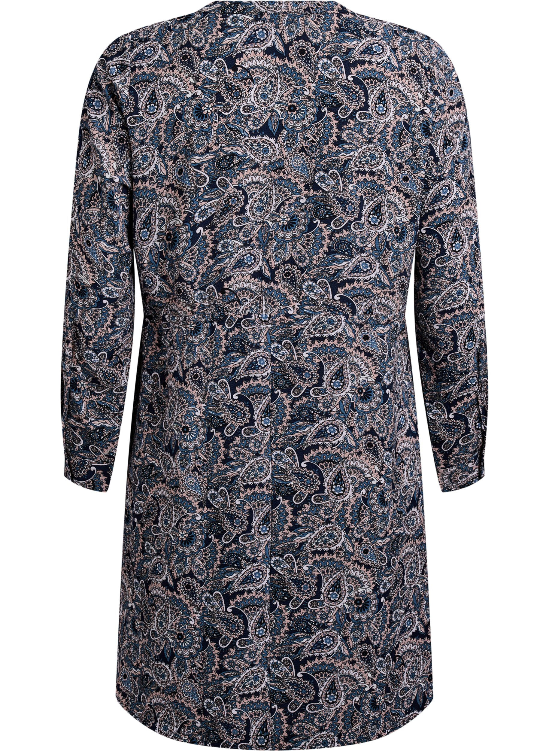 Zizzi Sukienka do kolan z wiazanym paskiem, Beżowy, Packshot image number 1