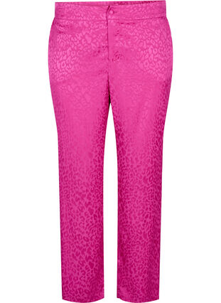 Wiskozowe spodnie zakardowe ton w ton, Rose Violet, Packshot image number 0