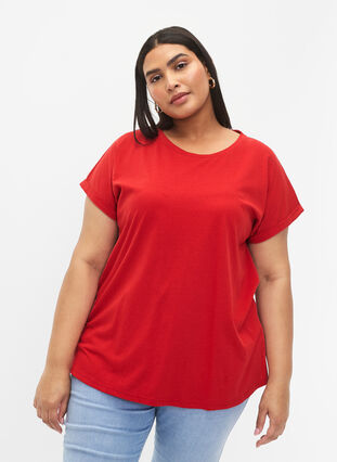 Koszulka z krótkimi rekawami wykonana z mieszanki bawelny, Tango Red, Model image number 0