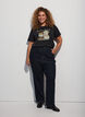 T-shirt z nadrukiem psa i wyblaklym wygladem, Ciemnoszary, Model image number 1