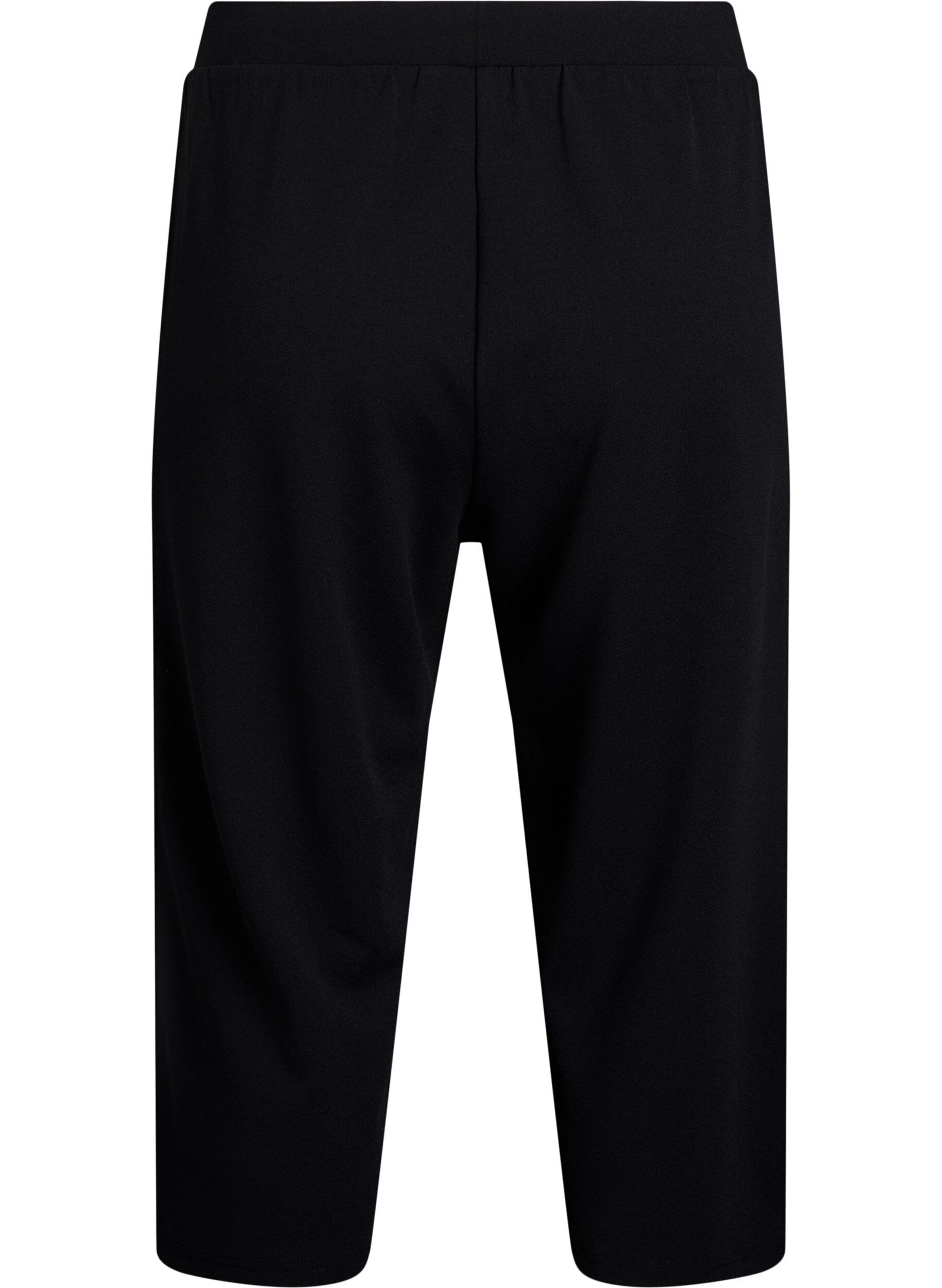 Zizzi Spodnie 3/4 o luznym kroju z wysokim stanem, Czarne, Packshot image number 1