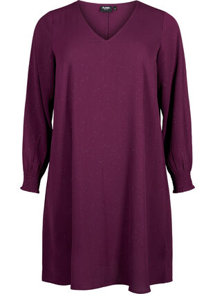 FLASH - Sukienka z dlugim rekawem i brokatem, Purple w. Silver, Packshot image number 0