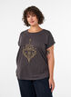 T-shirt z ozdobnym nadrukiem z przodu, Ciemnoszary, Model image number 0