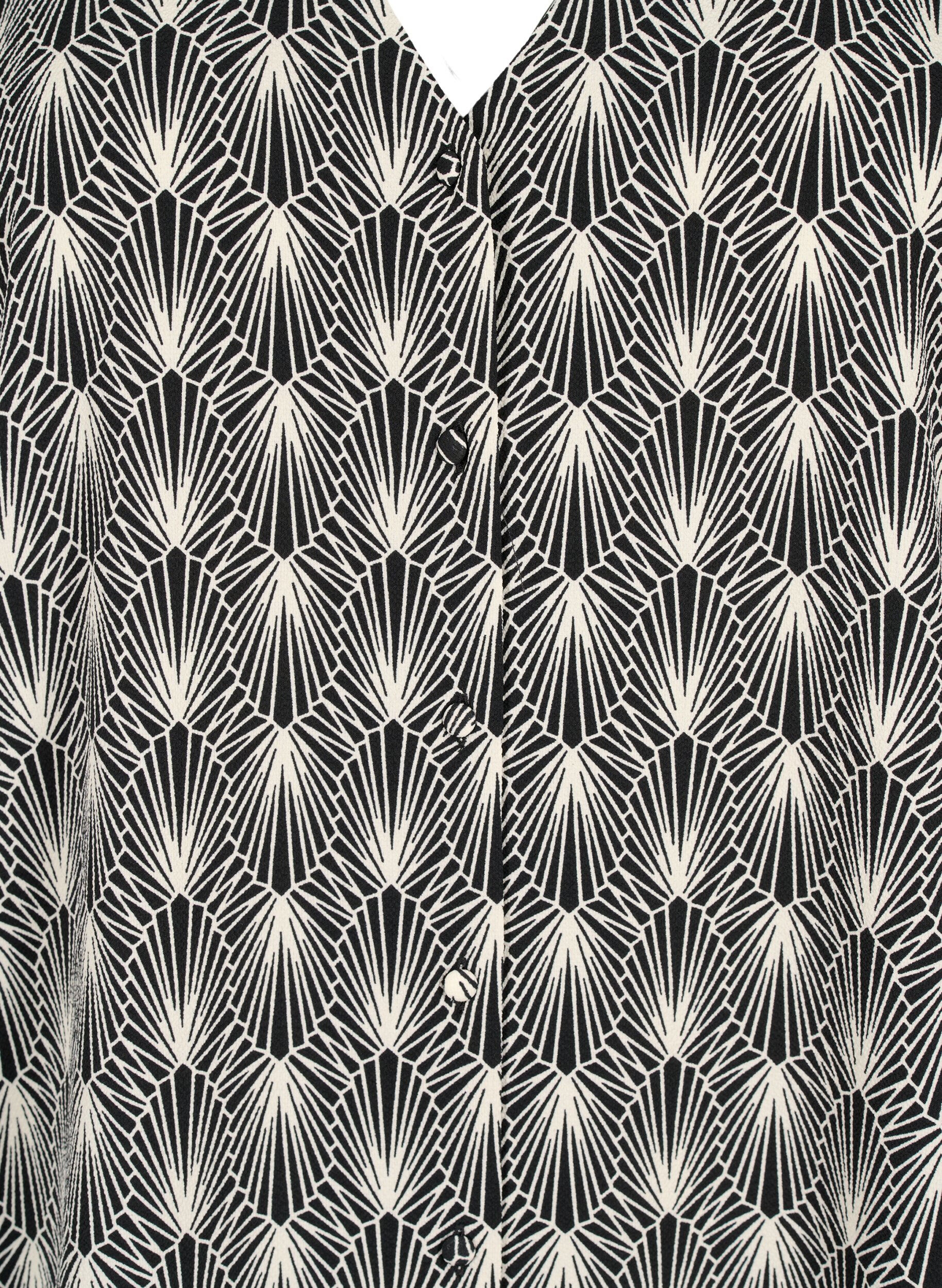 Zizzi Bluzka koszulowa z dekoltem w serek i nadrukiem, Birch Graphic AOP, Packshot image number 2