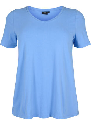 Podstawowa, gladka bawelniana koszulka, Blue Bonnet, Packshot image number 0