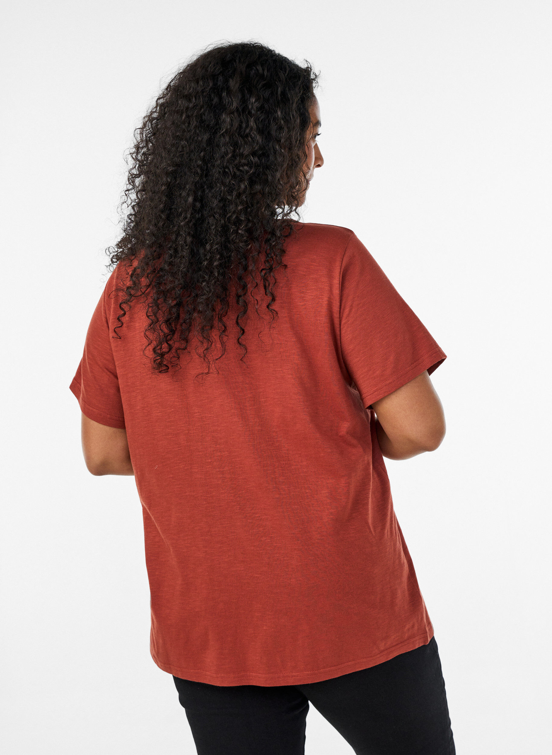 ZizziT-shirt z guzikami, Brązowy, Model image number 0