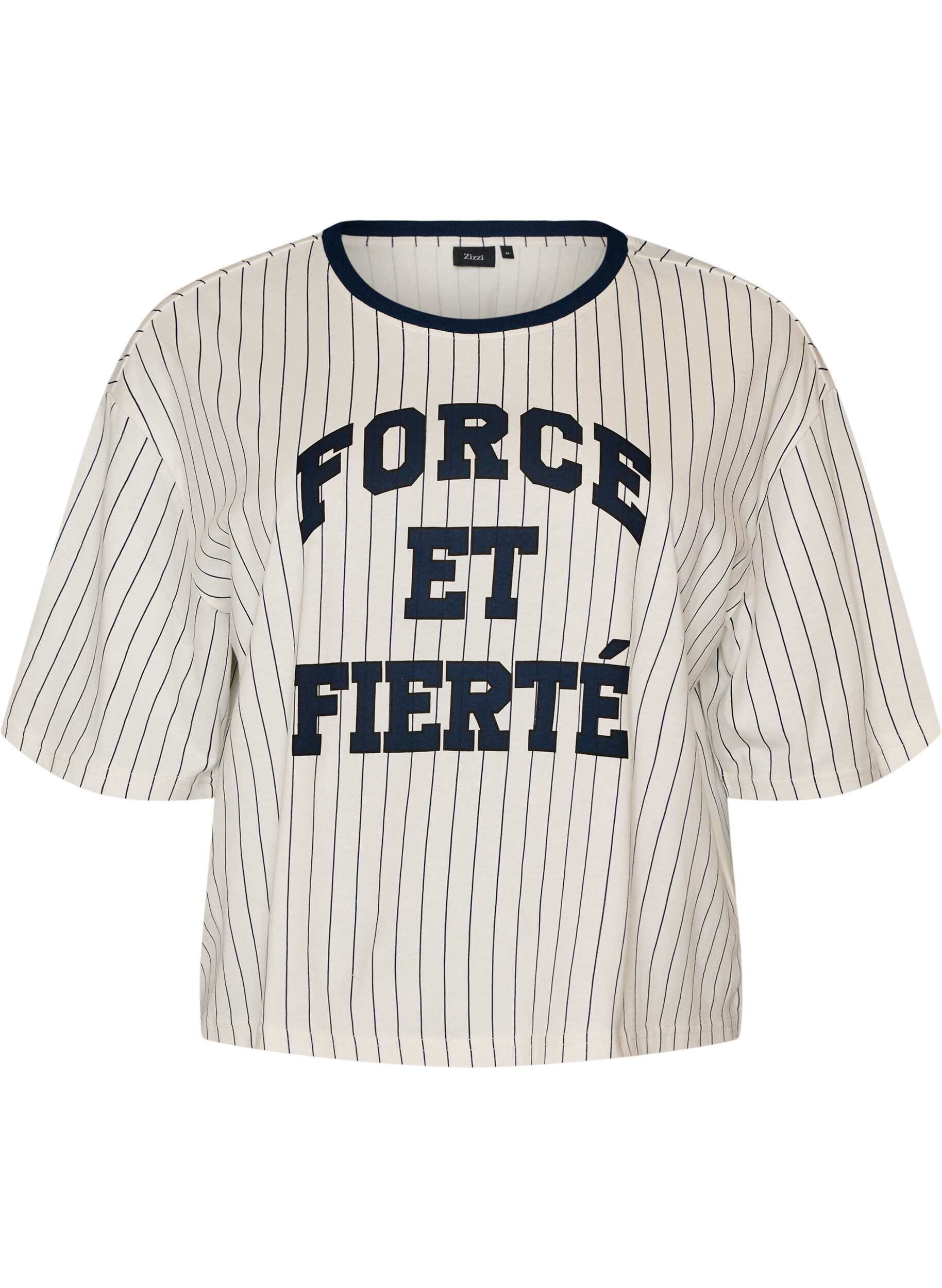 Koszulka Boxy z paskami i nadrukiem