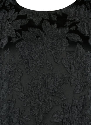 Zakardowa bluzka z rekawami 3/4, Black, Packshot image number 2