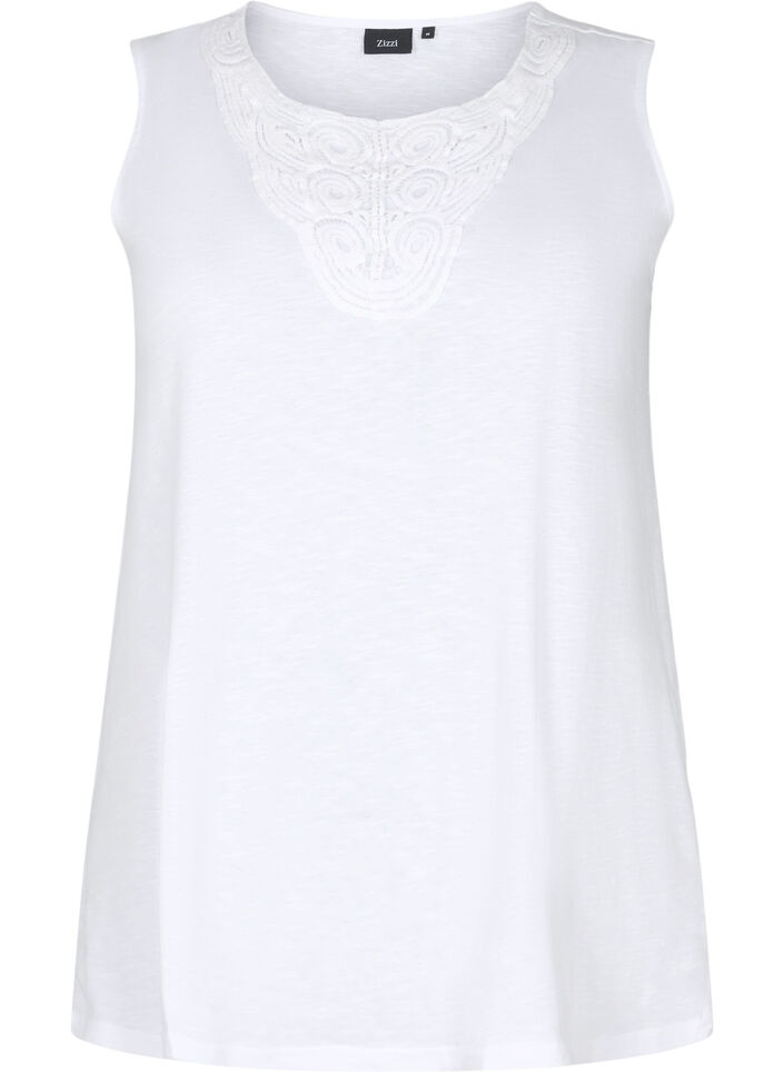 Bawelniany top bez rekawów, Bright White, Packshot image number 0