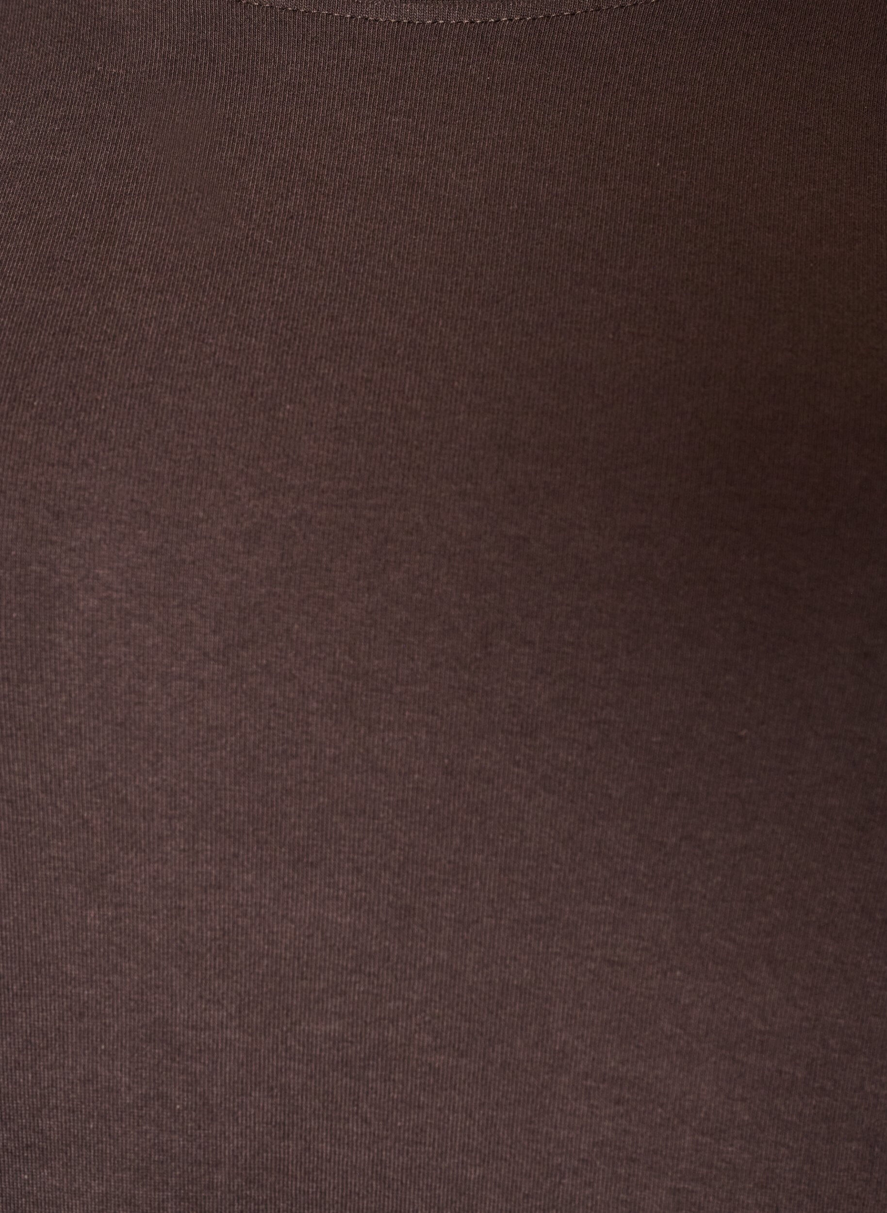 ZizziBasicowy T-shirt z dlugim rekawem i okraglym dekoltem, Brązowy, Packshot image number 2