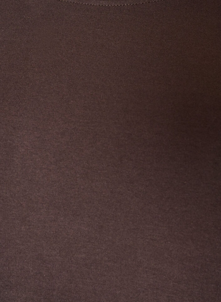 Basicowy T-shirt z dlugim rekawem i okraglym dekoltem, Brązowy, Packshot image number 2