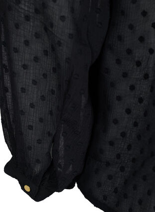 Bluzka w kropki z dekoltem w szpic i perlami, Black w. Cobber, Packshot image number 3