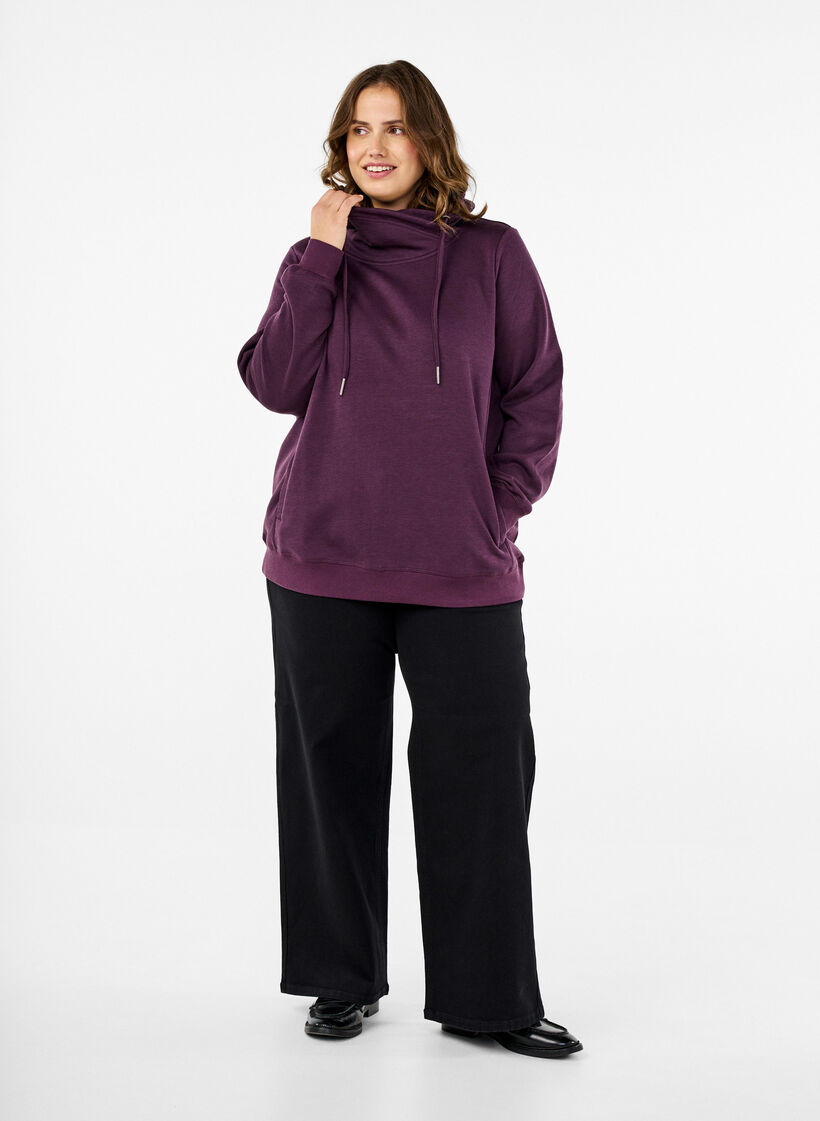 FLASH – Bluza z wysokim kolnierzem, Plum Perfect, Model image number 2