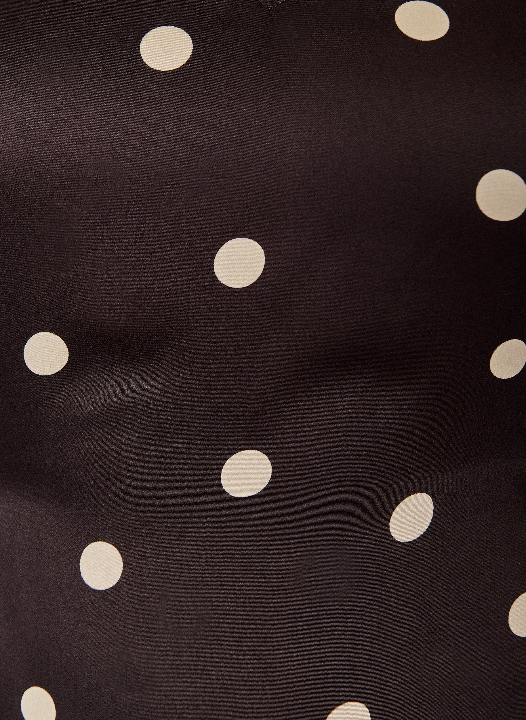 ZizziBluzka z wiskozy Polka dot z dekoltem w ksztalcie litery V i wiazaniami, Brązowy, Packshot image number 2