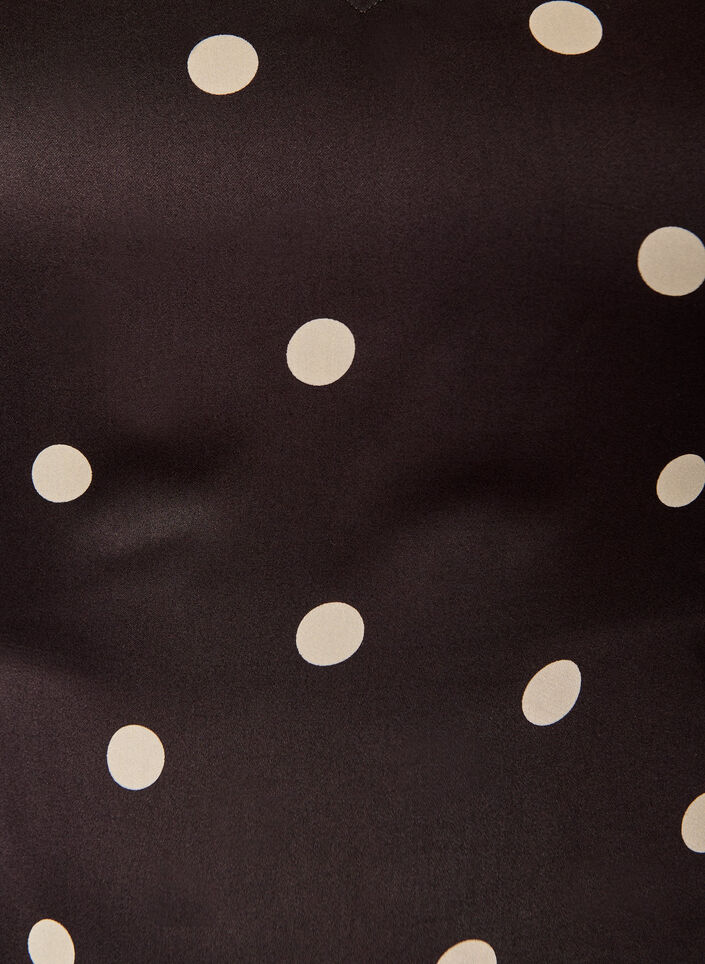 Bluzka z wiskozy Polka dot z dekoltem w ksztalcie litery V i wiazaniami, Brązowy, Packshot image number 2