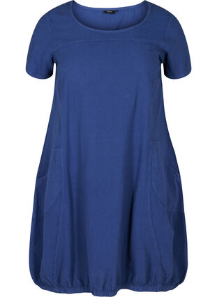 Bawelniana sukienka z krótkim rekawem, Twilight Blue, Packshot image number 0