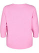 Dzianinowa bluzka w kwiaty z rekawem 3/4, Begonia Pink Mel., Packshot image number 1