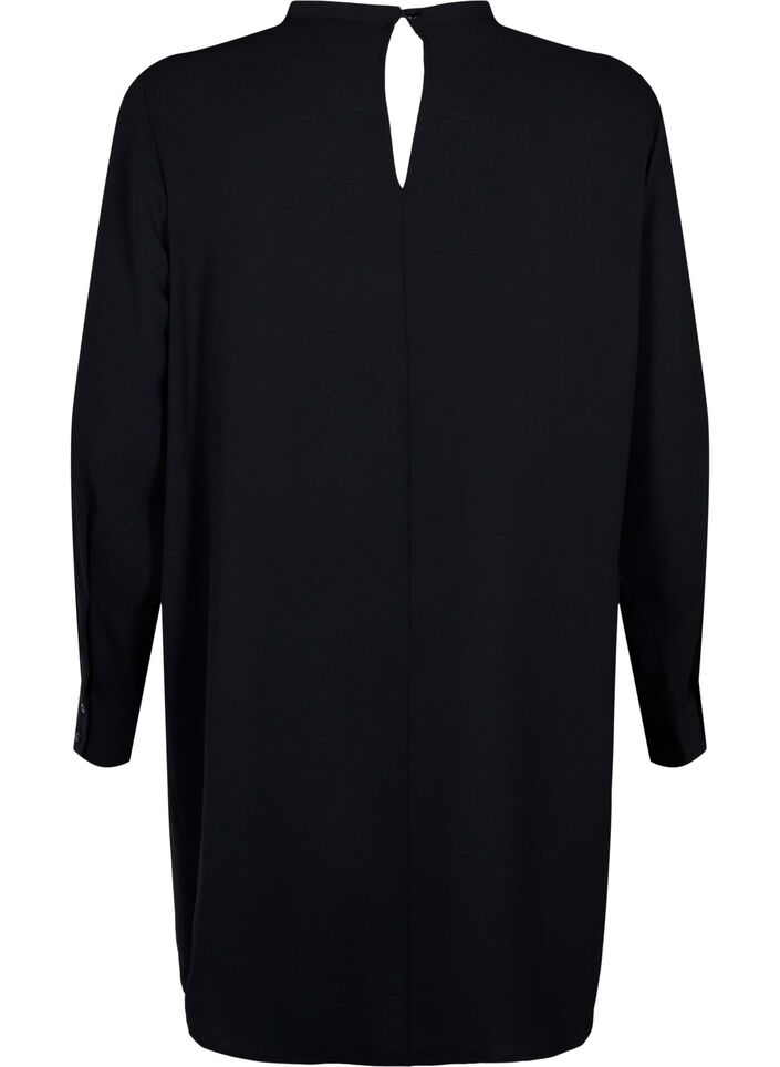 Krótka sukienka z koronkowym detalem, Black, Packshot image number 1