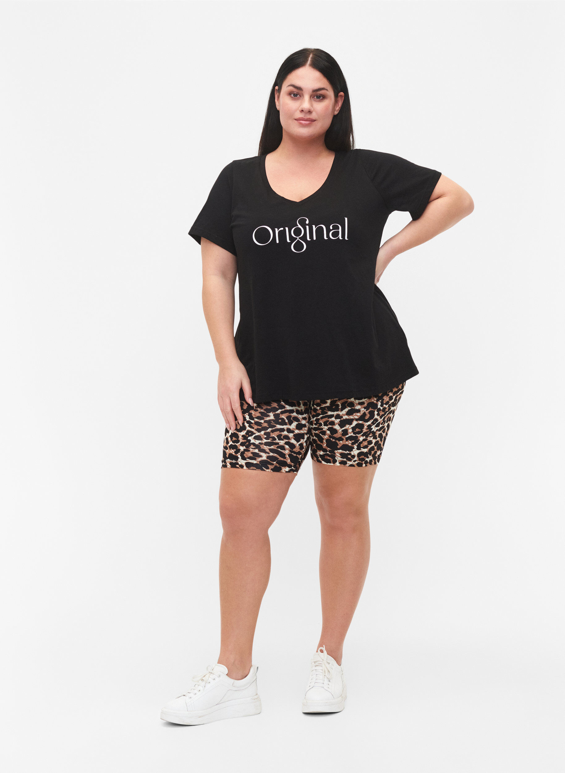 Zizzi 2-pack szorty rowerowe, Czarne, Model image number 1