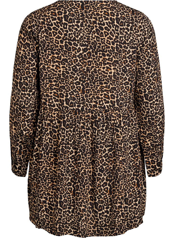 Tunika z dlugim rekawem i szwem, Brązowy, Packshot image number 1