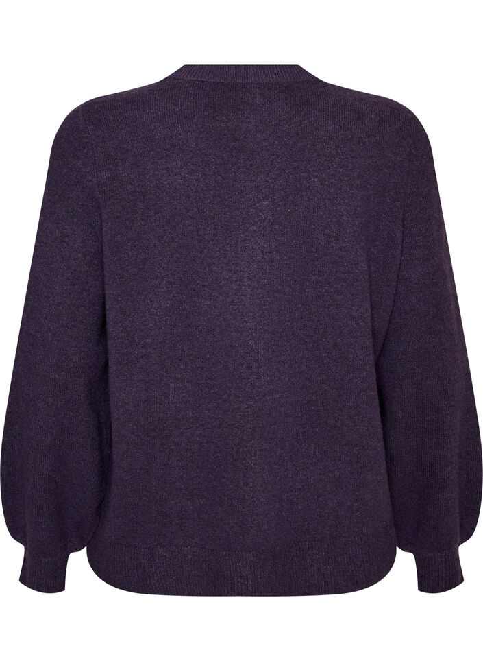 Kardigan z miekkiej dzianiny z guzikami w kolorze zlotym, Fioletowy, Packshot image number 1