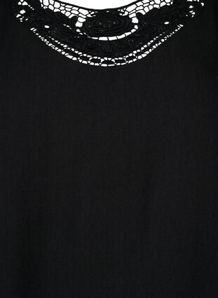 Bluzka z wiskozy z szydelkowym detalem, Black, Packshot image number 2