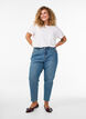 Jeansy Mille typu mom fit z wysokim stanem, Niebieskie, Model image number 0