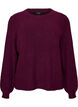 Sweter z ryfionymi rekawami w ksztalcie balon&oacute;w, Fioletowy, Packshot image number 0