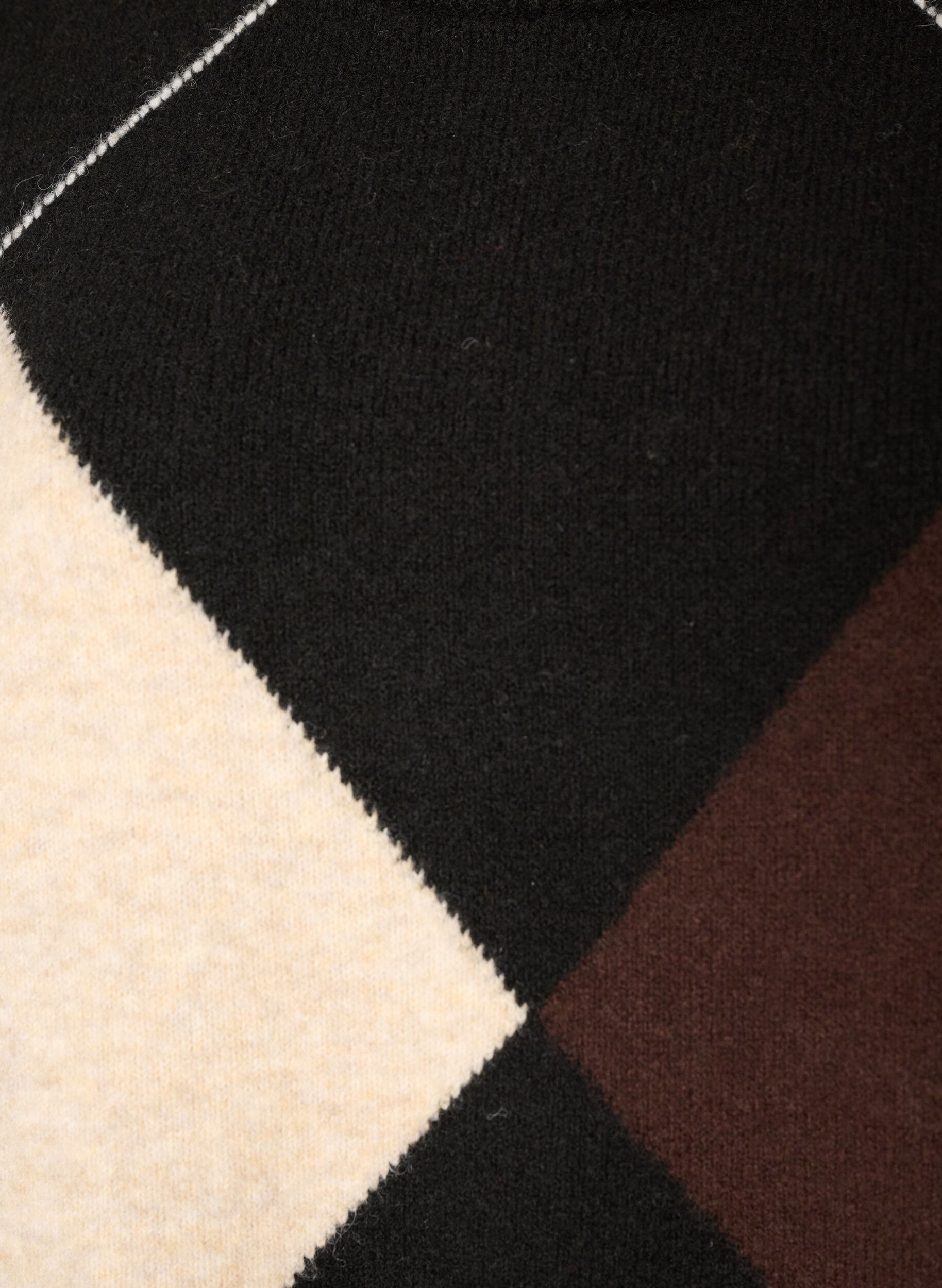ZizziSweter z rombowym wzorem, Czarne, Packshot image number 2