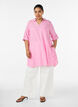 Linen and viscose tunic with A-shape, Pink, Model image number 1