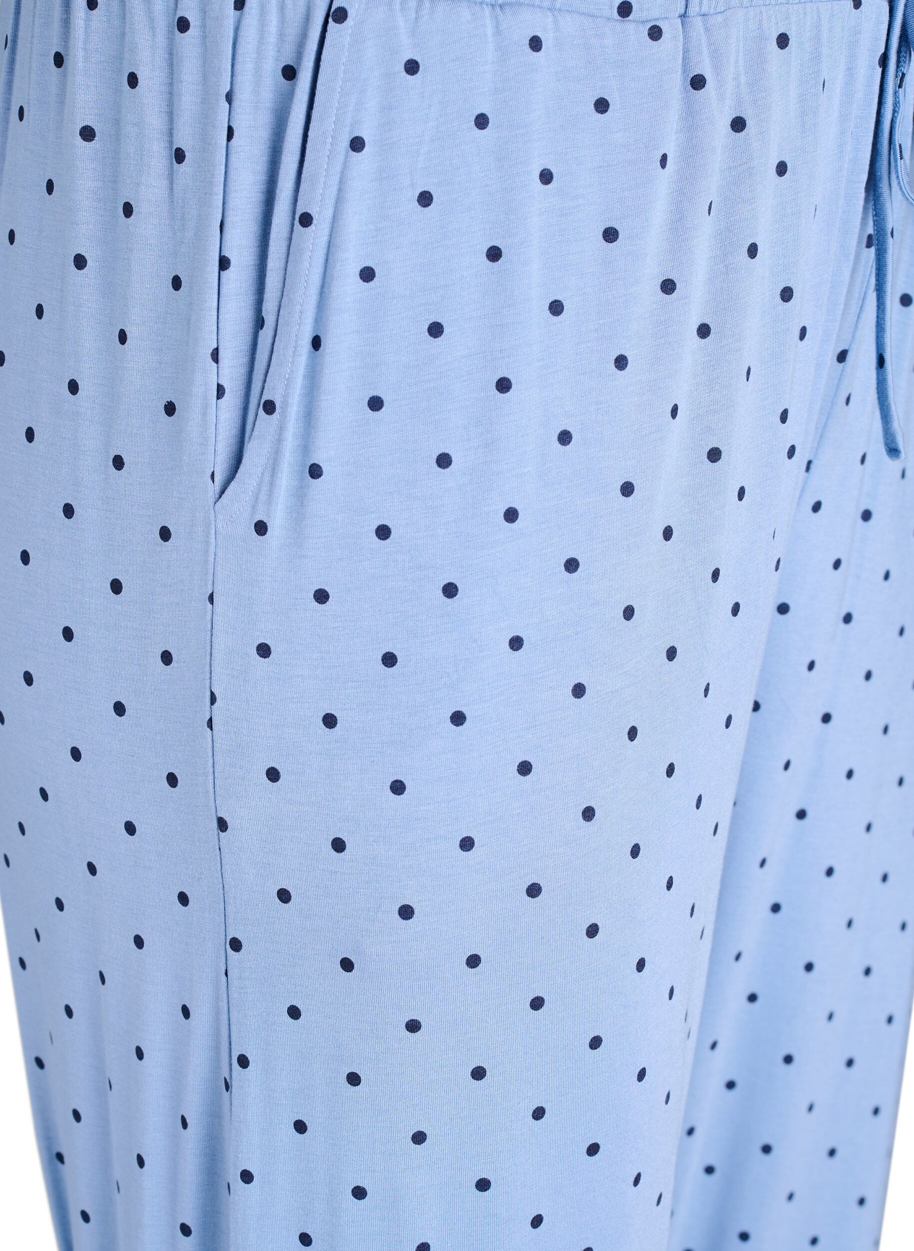 Zizzi Spodnie nocne z modalu z wysokim stanem, Niebieskie, Packshot image number 2