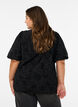 Bluzka w kwiaty i z bufiastymi rekawami, Czarne, Model image number 2