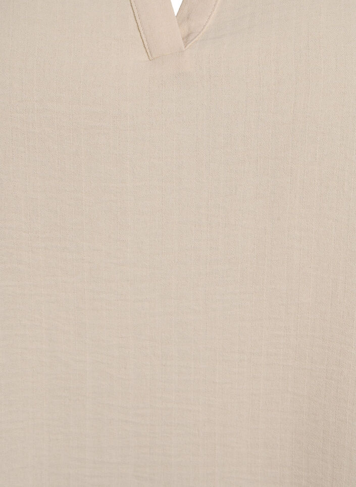 Luzna bluzka z kr&oacute;tkim rekawem, Beżowy, Packshot image number 2