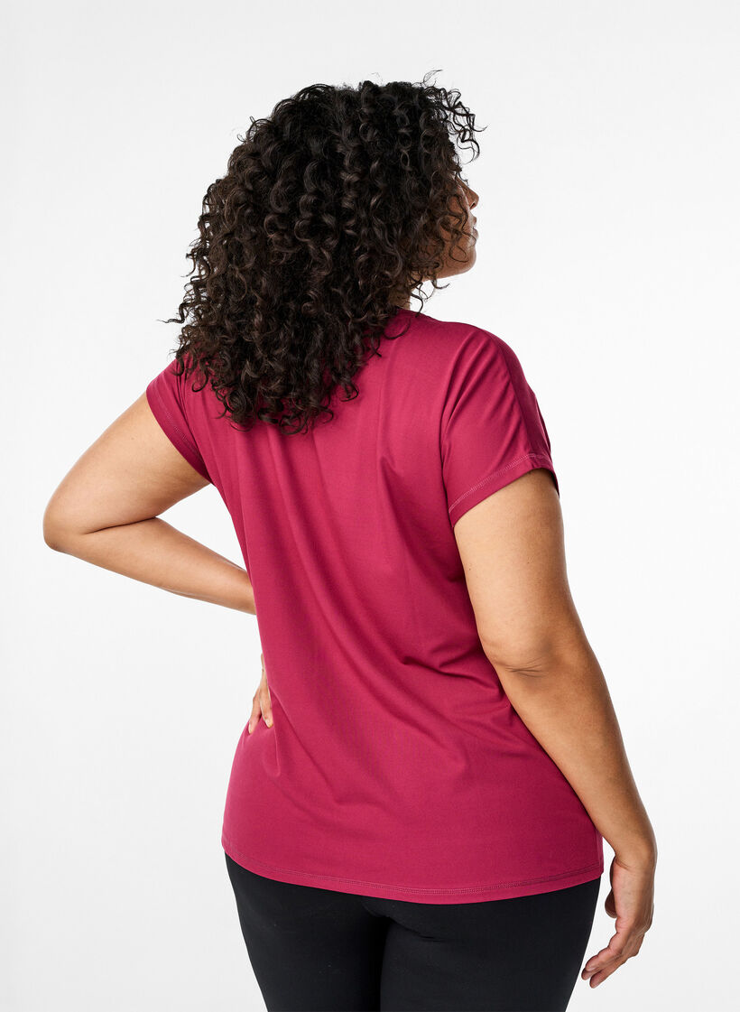 Jednokolorowa koszulka treningowa, Czerwony, Model image number 2