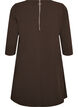 Short dress with an A-line shape and 3/4 sleeves, Brown, Packshot image number 1