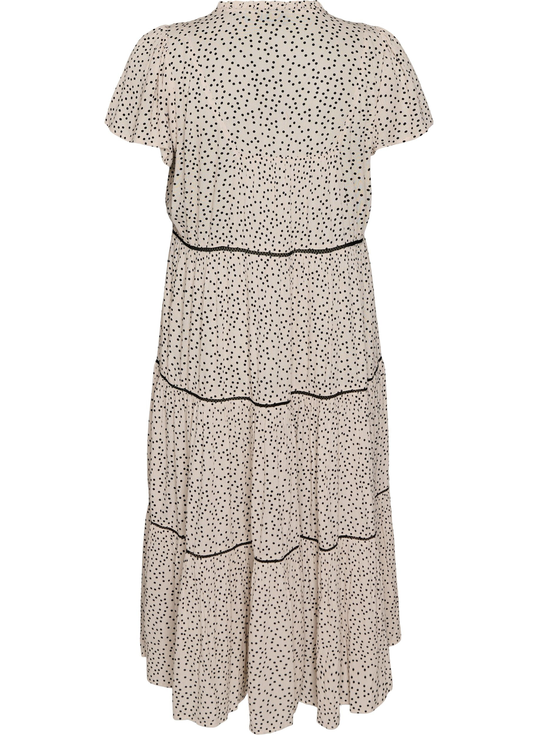 Zizzi Koszula midi z wiskozy w krate, Biały, Packshot image number 1