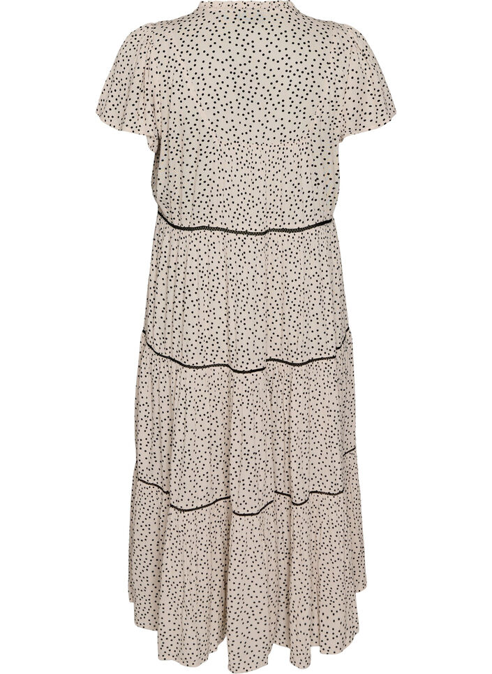 Koszula midi z wiskozy w krate, Biały, Packshot image number 1