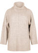 Melanzowy sweter z dzianiny z golfem, Simply Taupe Mel., Packshot image number 0