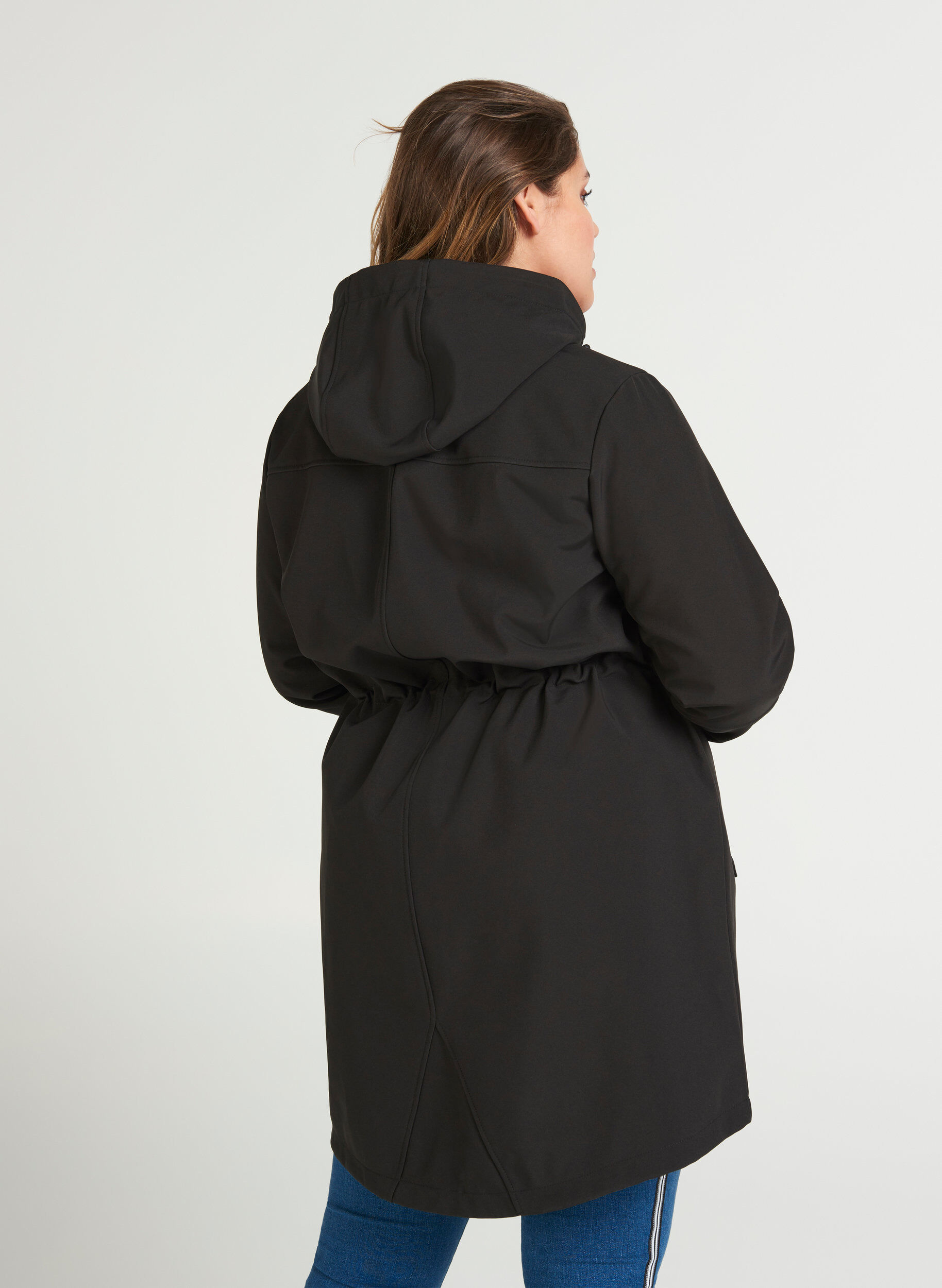 Zizzi Kurtka softshell z kapturem, Black solid, Model image number 1