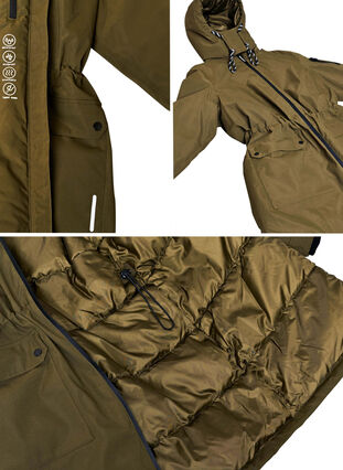Funkcjonalna kurtka zimowa z kapturem i kieszeniami, Winter Moss, Packshot image number 3