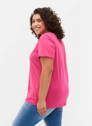 Podstawowa, gladka bawelniana koszulka, Beetroot Purple, Model image number 1