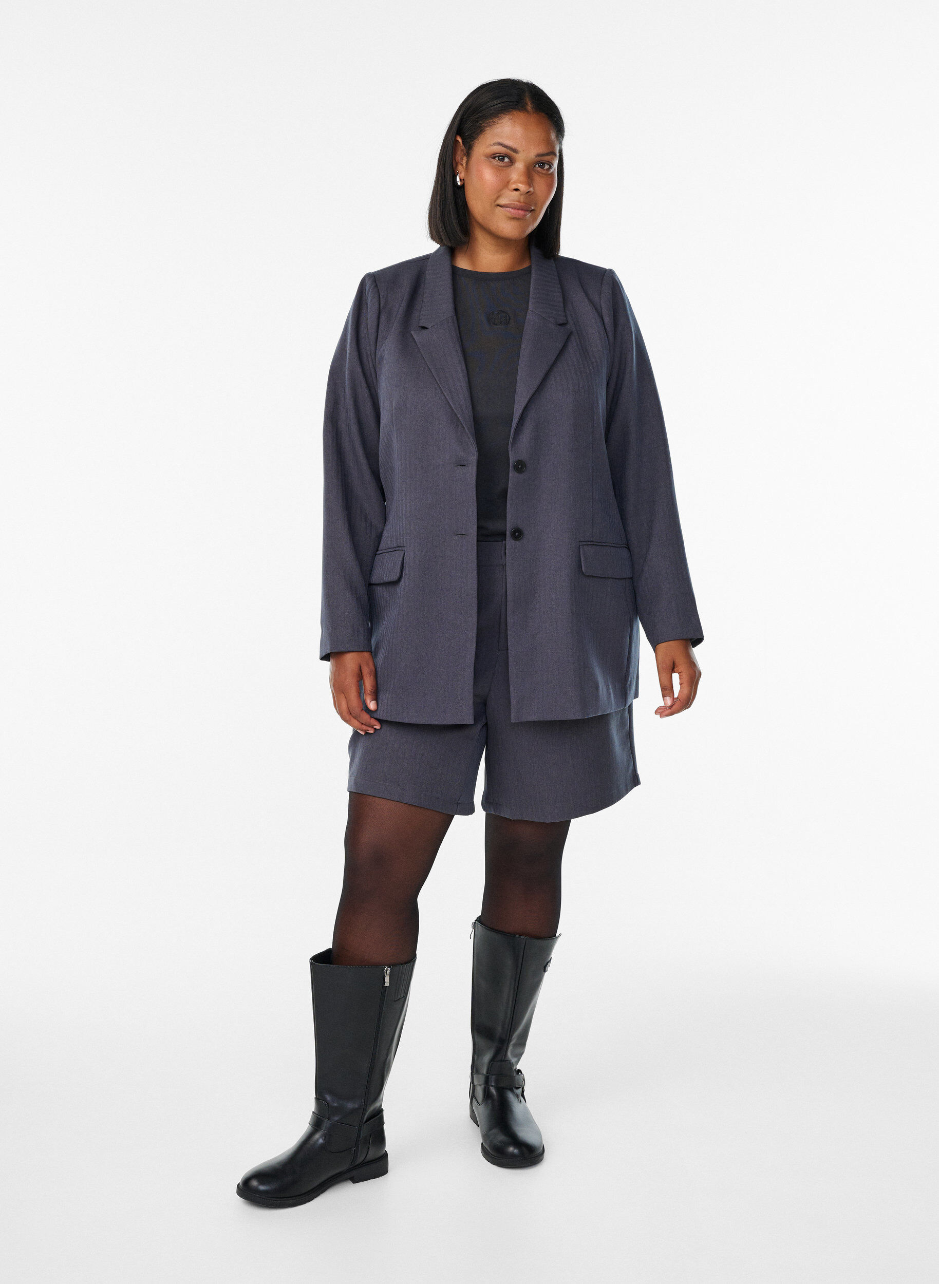 Zizzi Klasyczna marynarka z&nbsp;kieszeniami, Ciemnoszary, Model image number 1