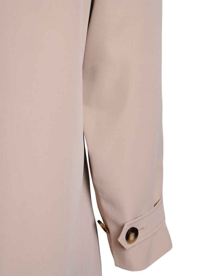 Kurtka wiosenna z kolnierzem ze zamszu i ukrytym zapieciem na guziki, Beżowy, Packshot