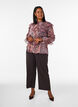 Bluzka z nadrukiem w stylu paisley i falbankami, Fioletowy, Model image number 1